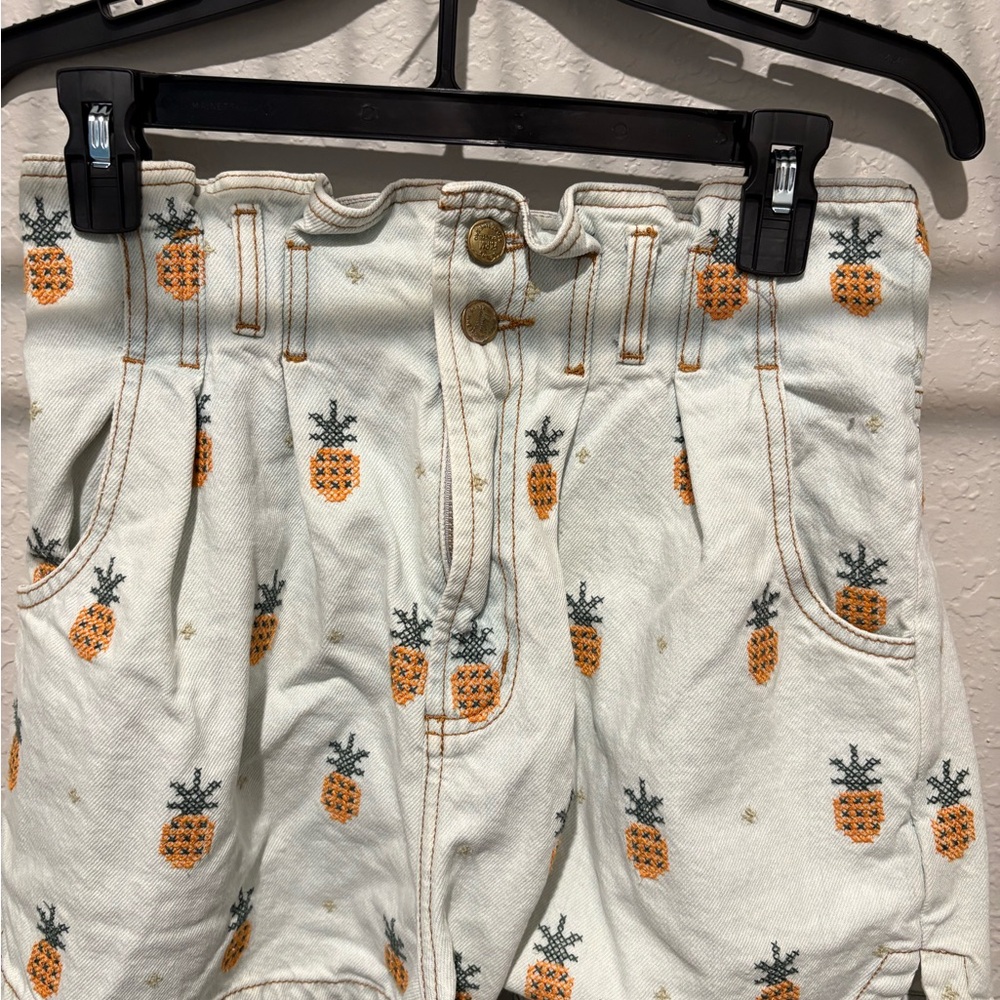FARM Rio Pineapple Print Jean Shorts